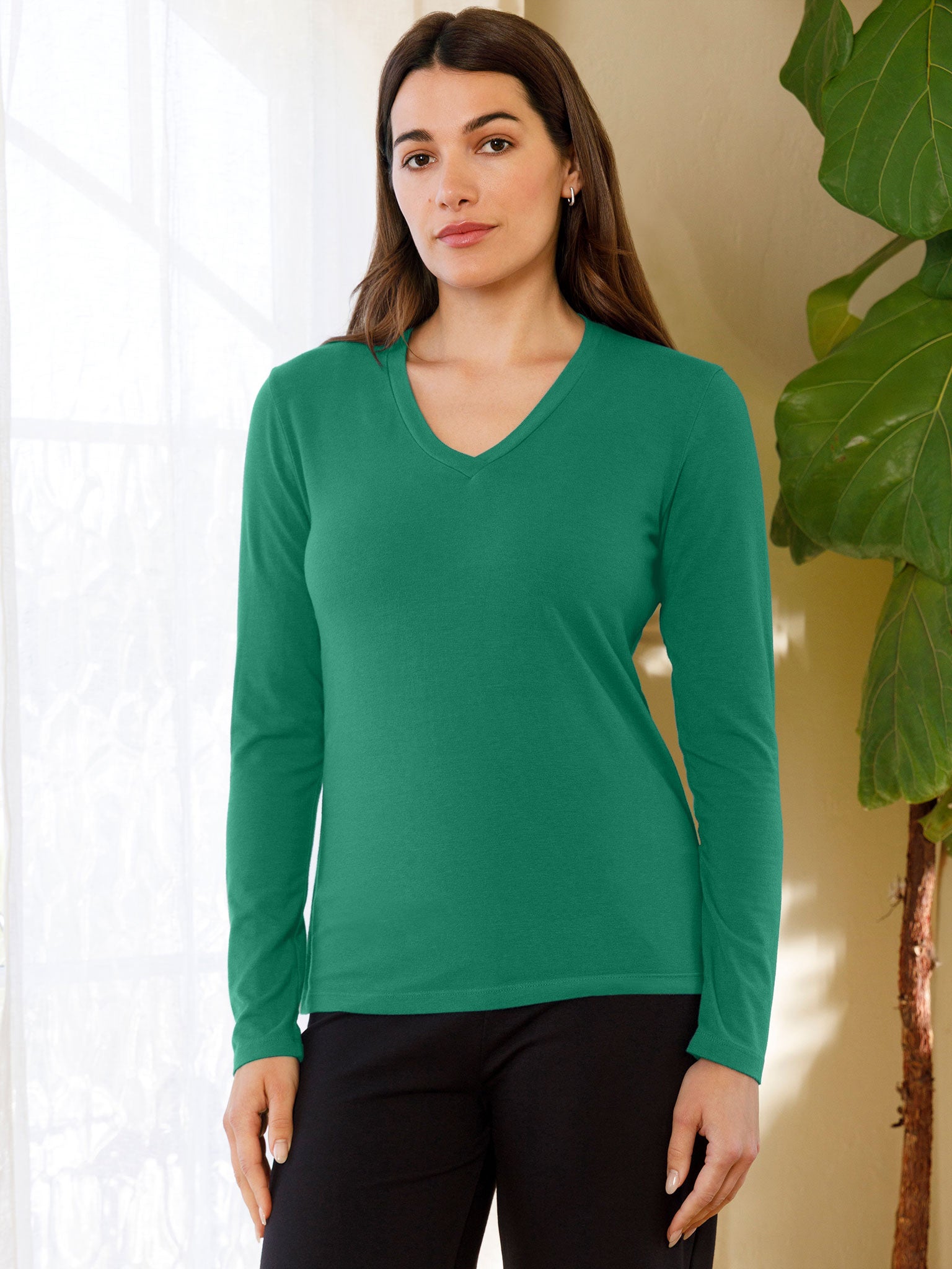 Long Sleeve V Neck
