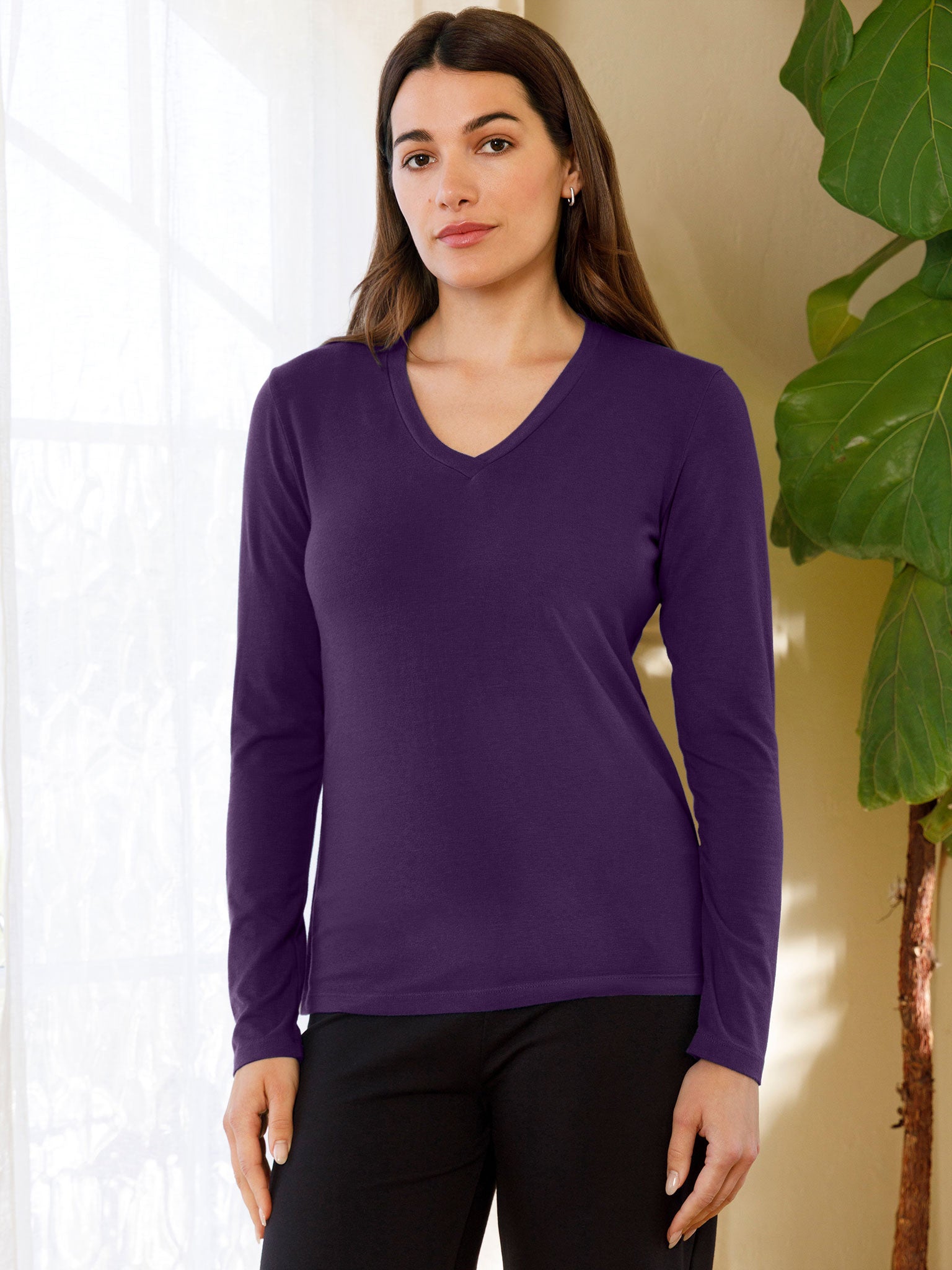 Long Sleeve V Neck
