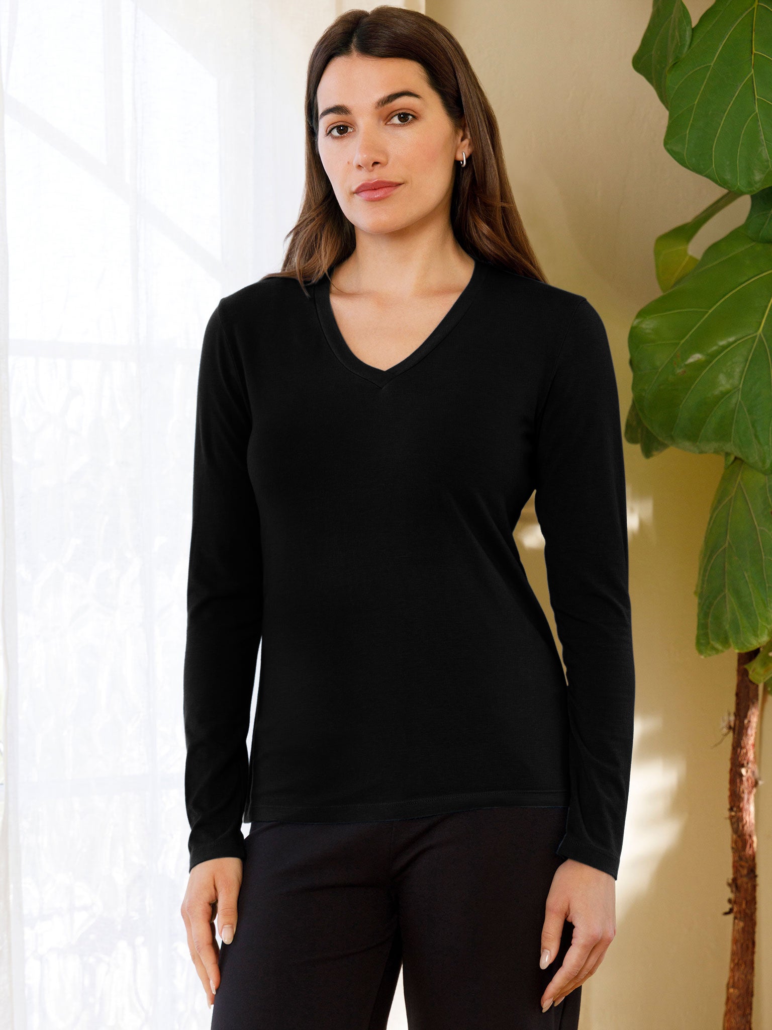 Long Sleeve V Neck