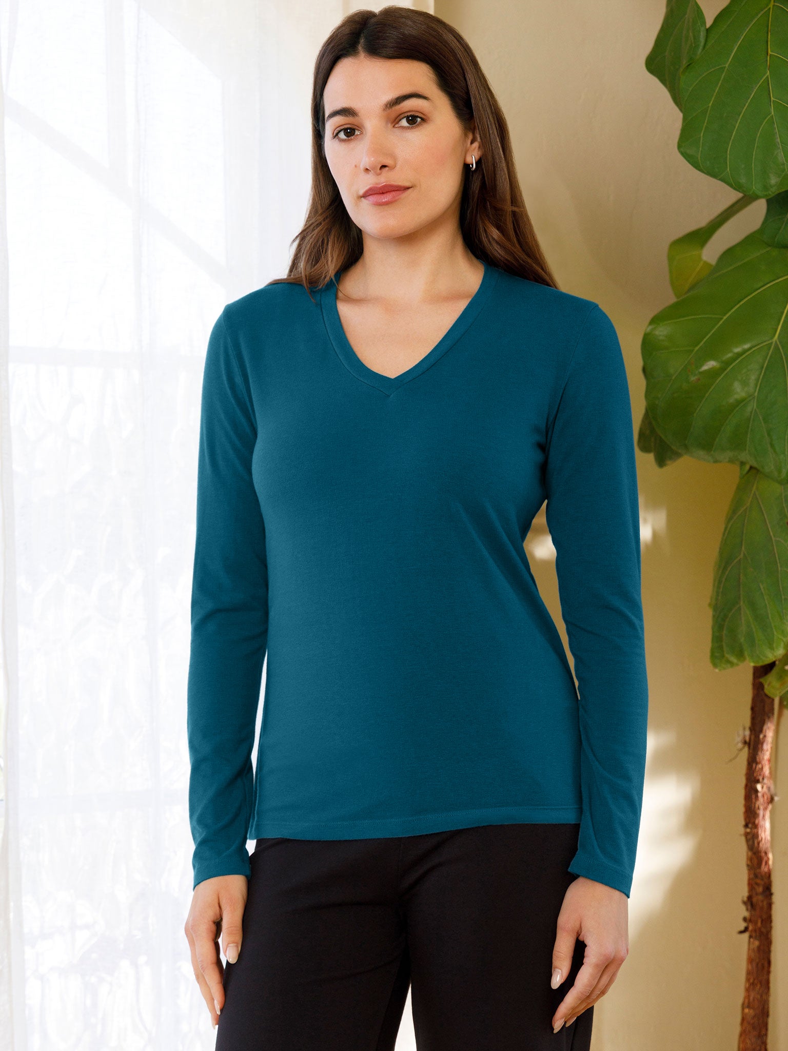 Long Sleeve V Neck