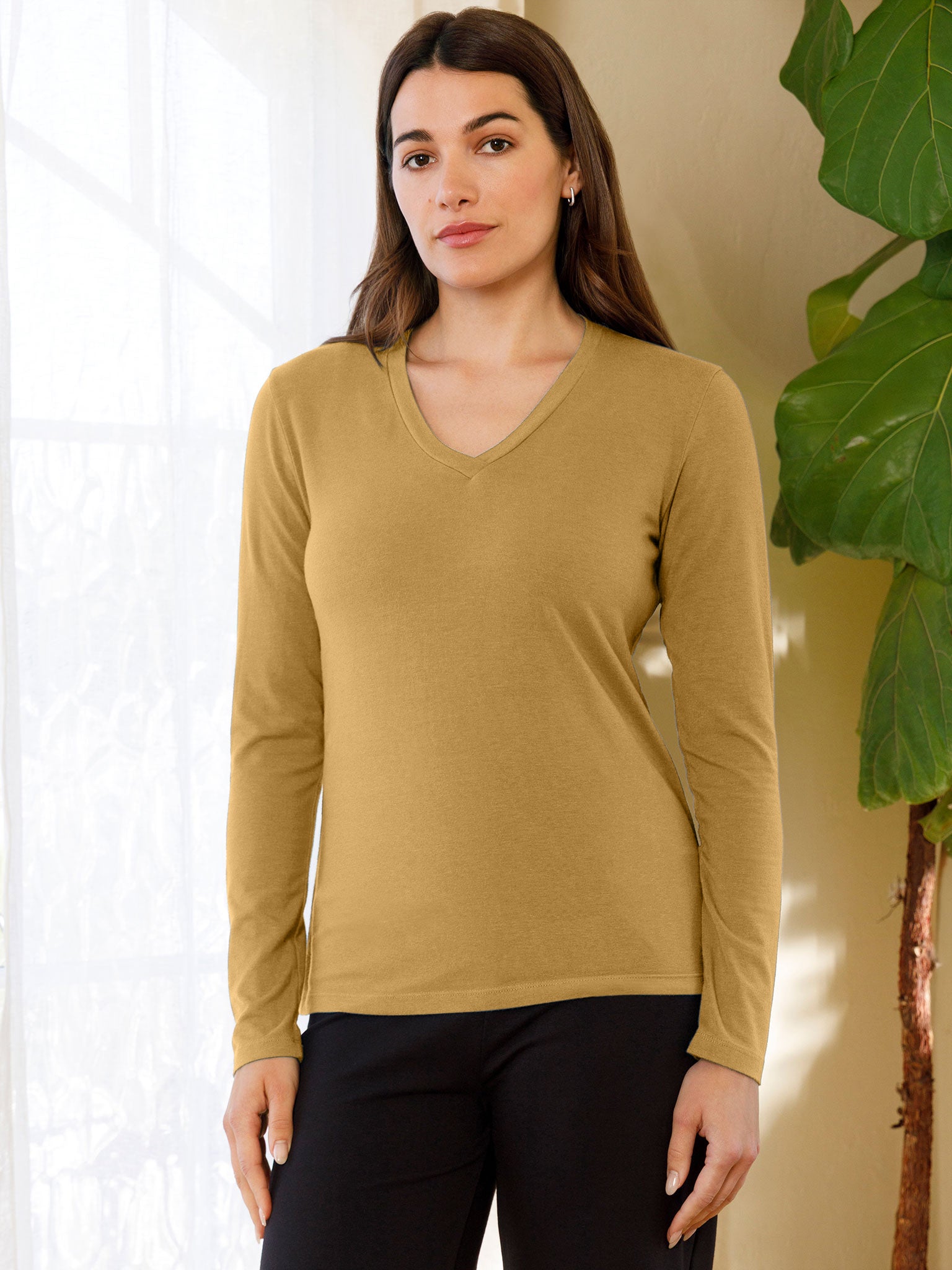 Long Sleeve V Neck