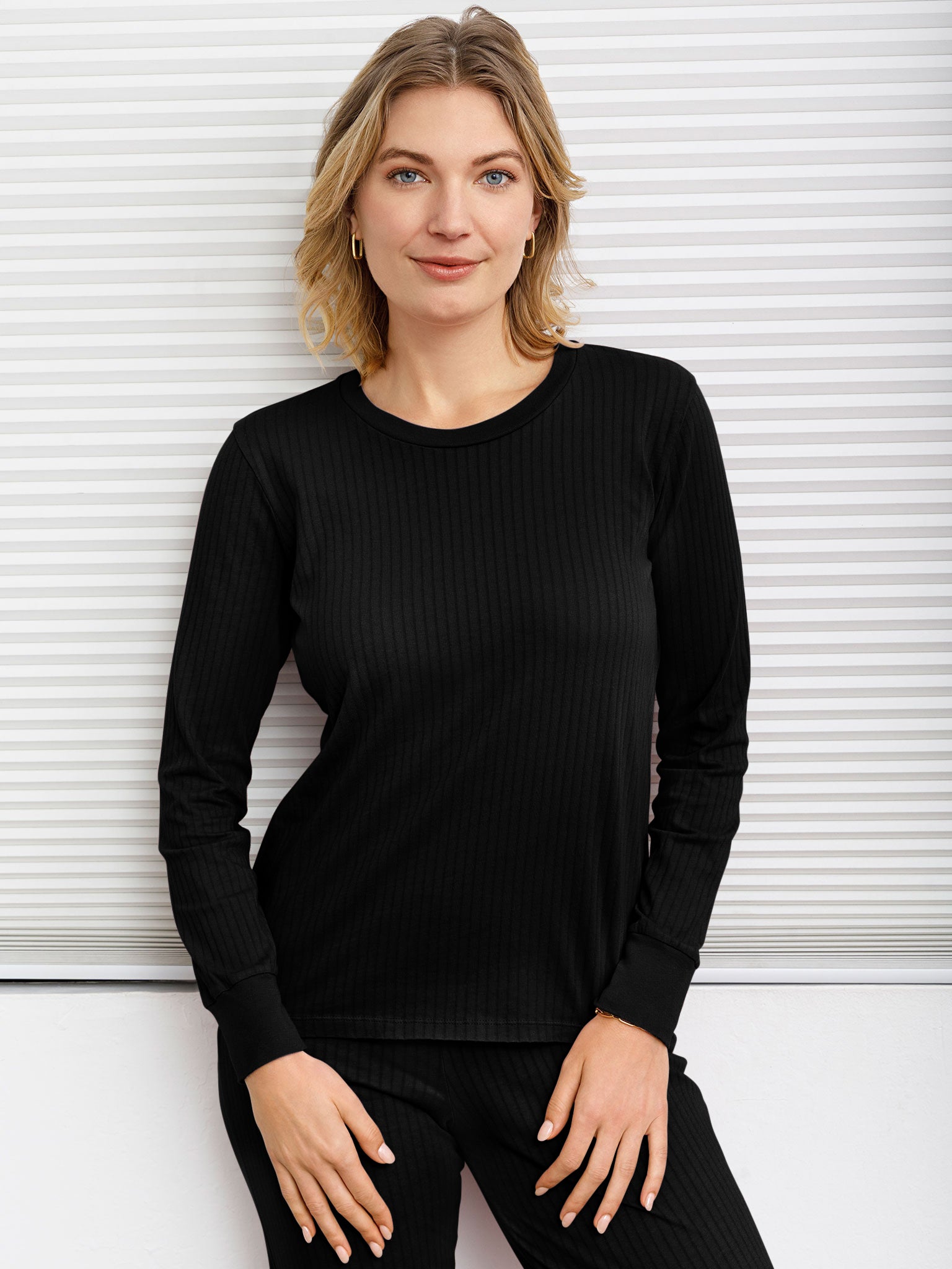 Pointelle Cuffed Top