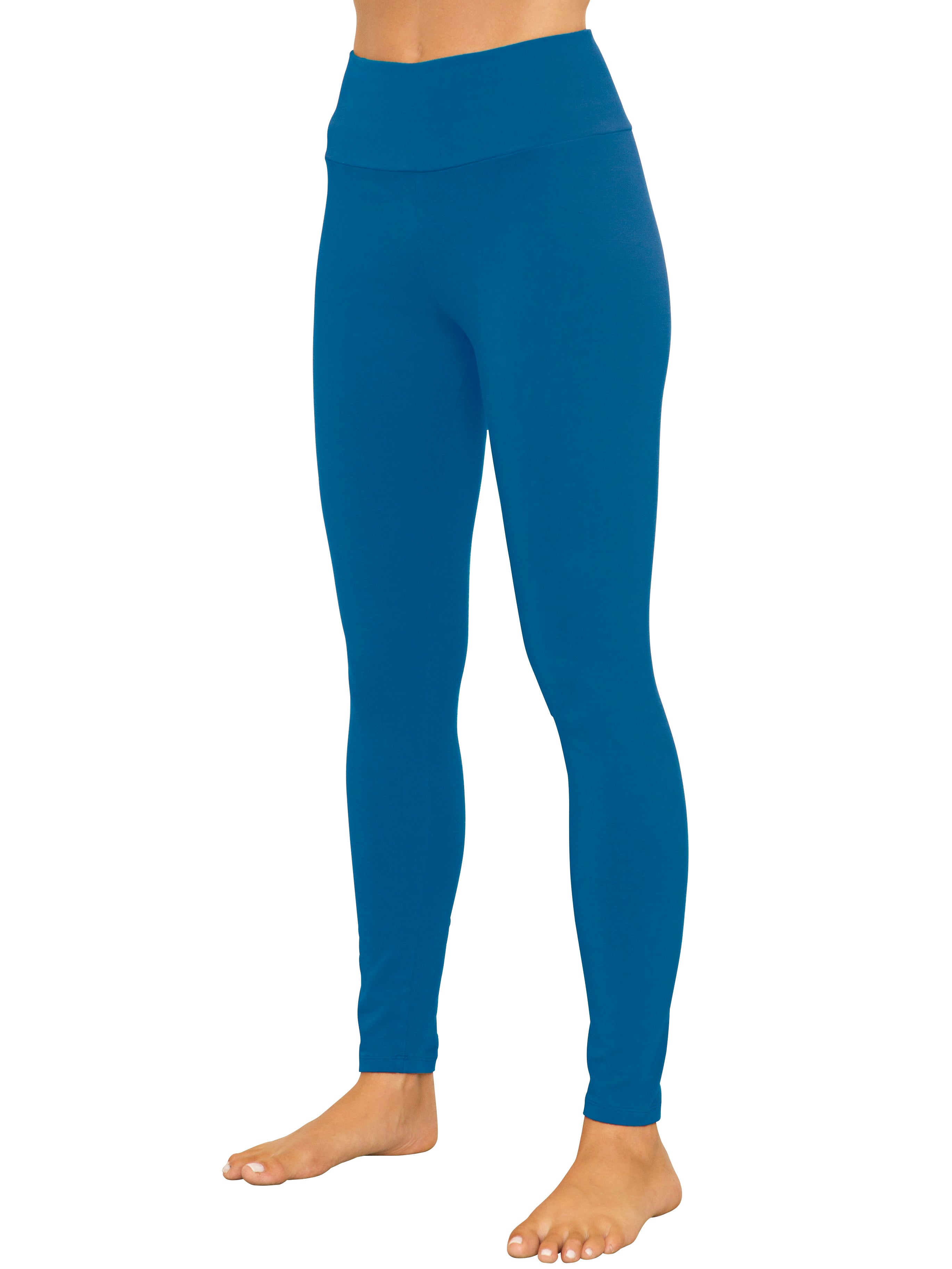 Cozy and Comfy High Waisted Flared Leggings D Blue – Versatile Boutique