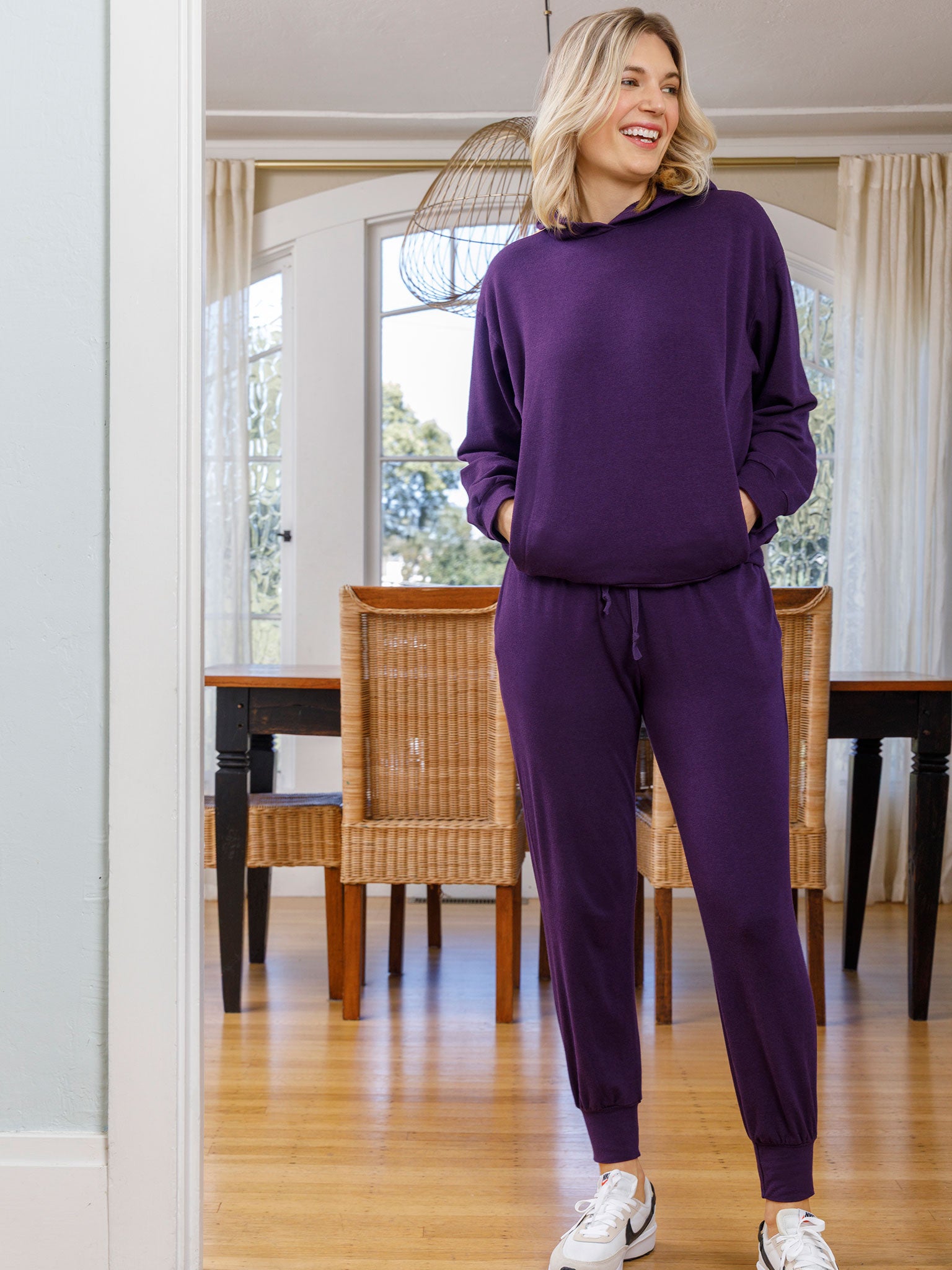 Fleece Pleat Hoodie
