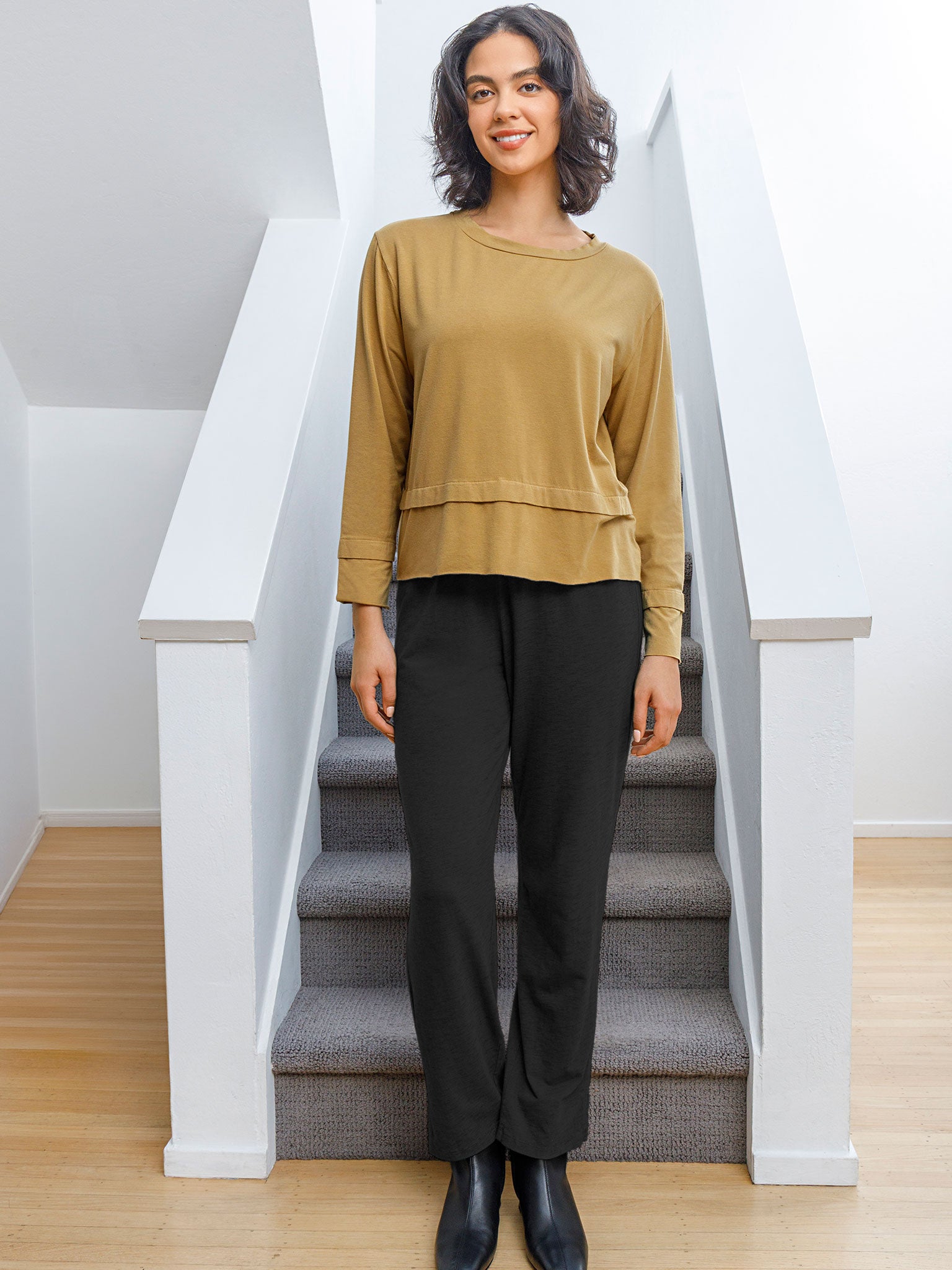 Overlap Hem Long Sleeve