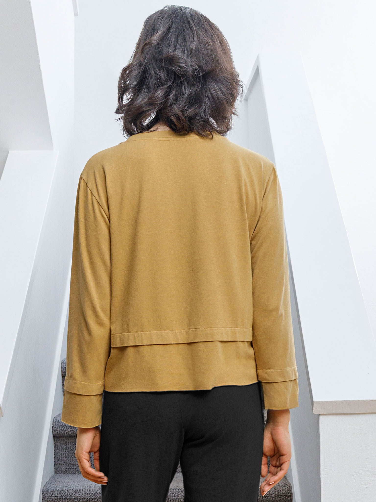 Overlap Hem Long Sleeve