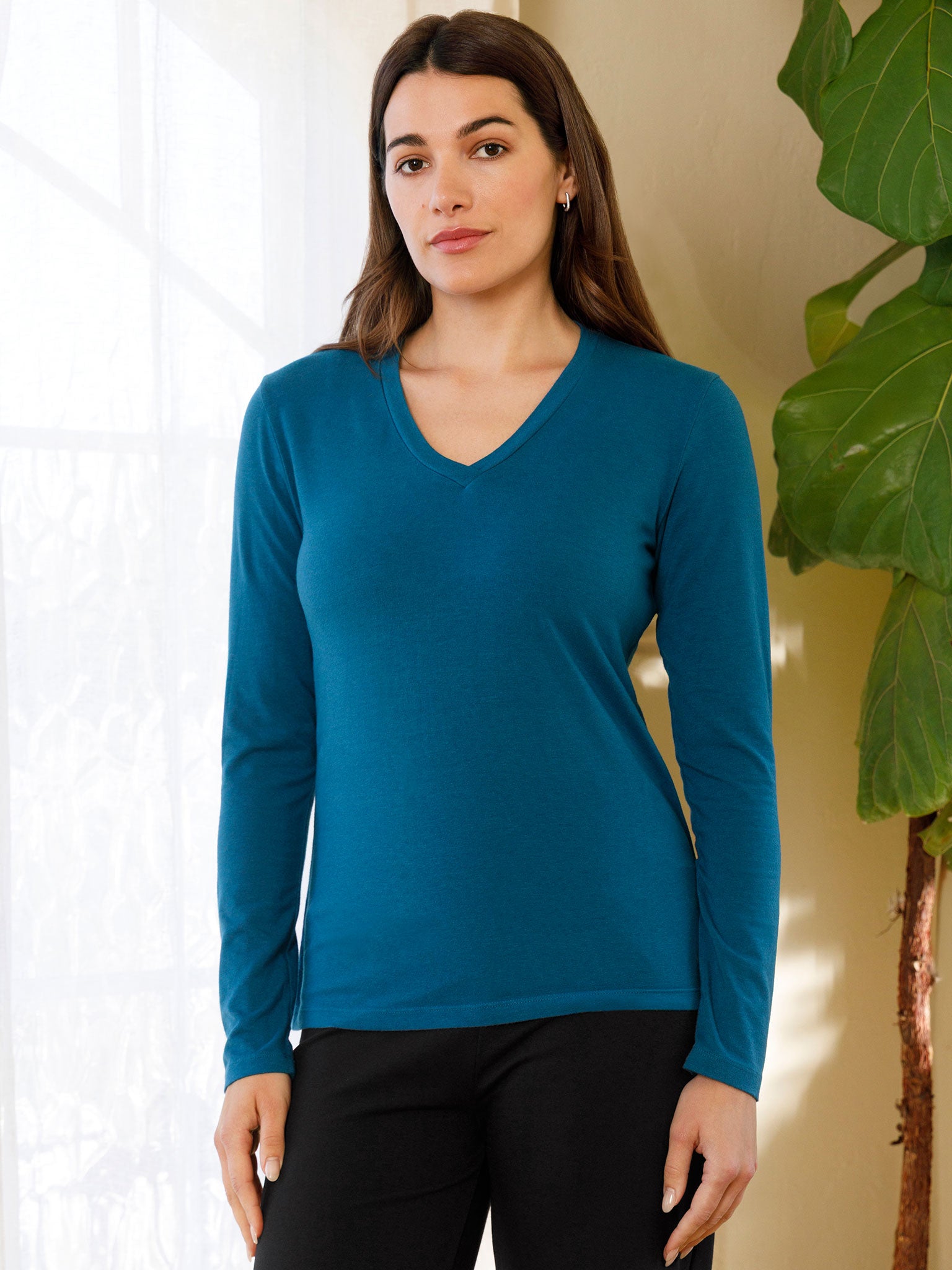 Long Sleeve V Neck