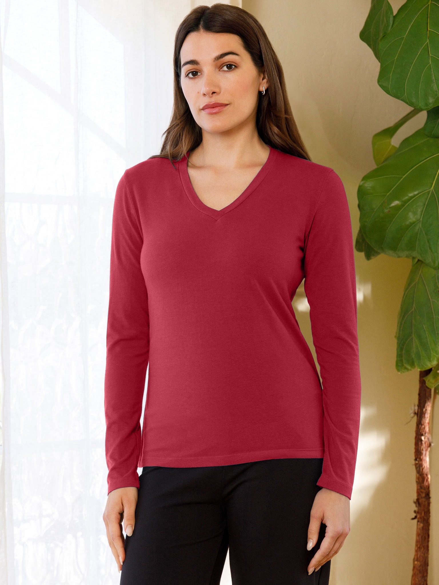 Long Sleeve V Neck