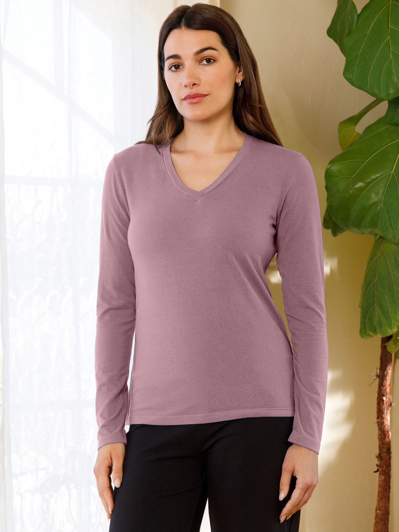 Long Sleeve V Neck