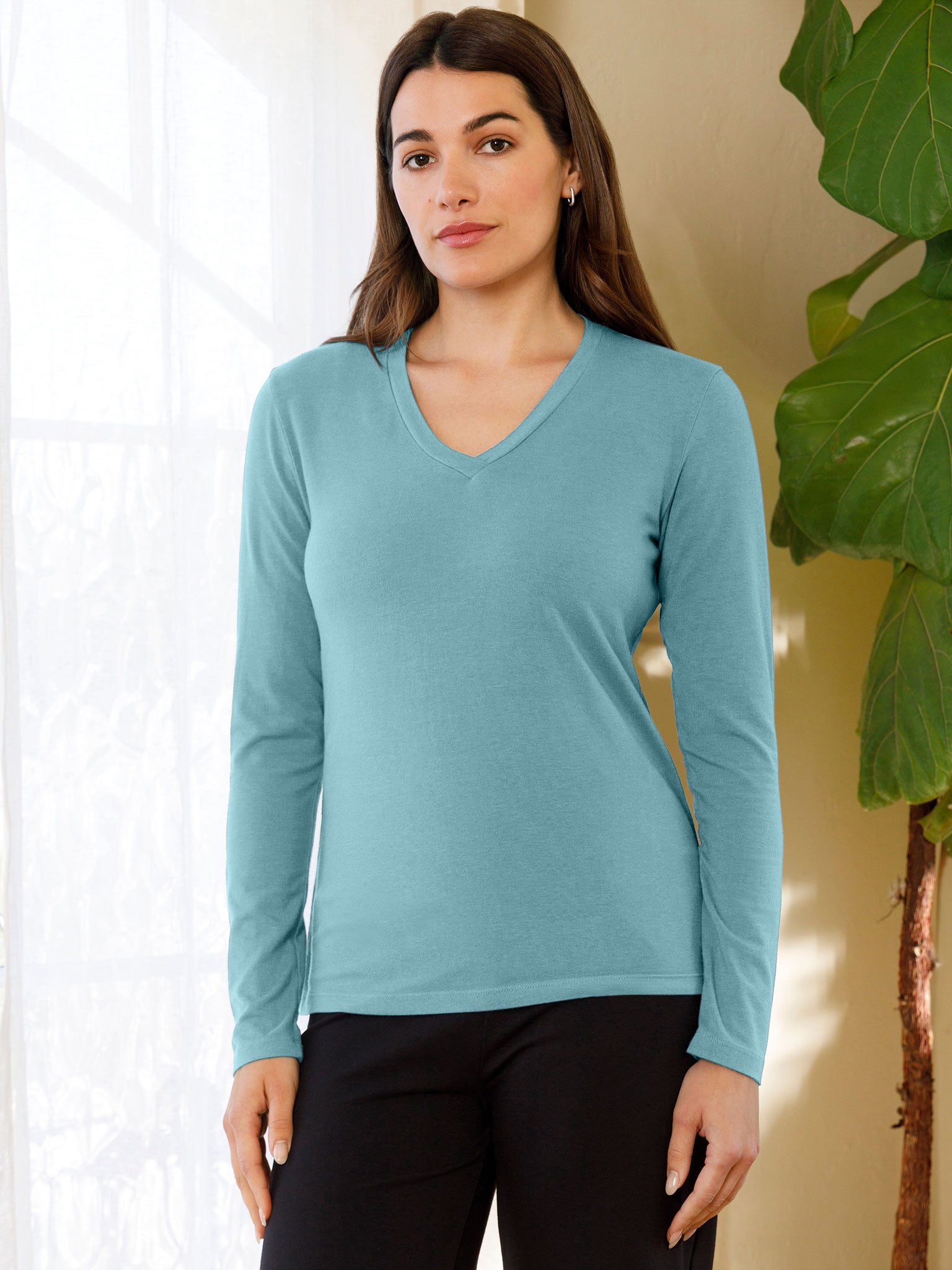 Long Sleeve V Neck