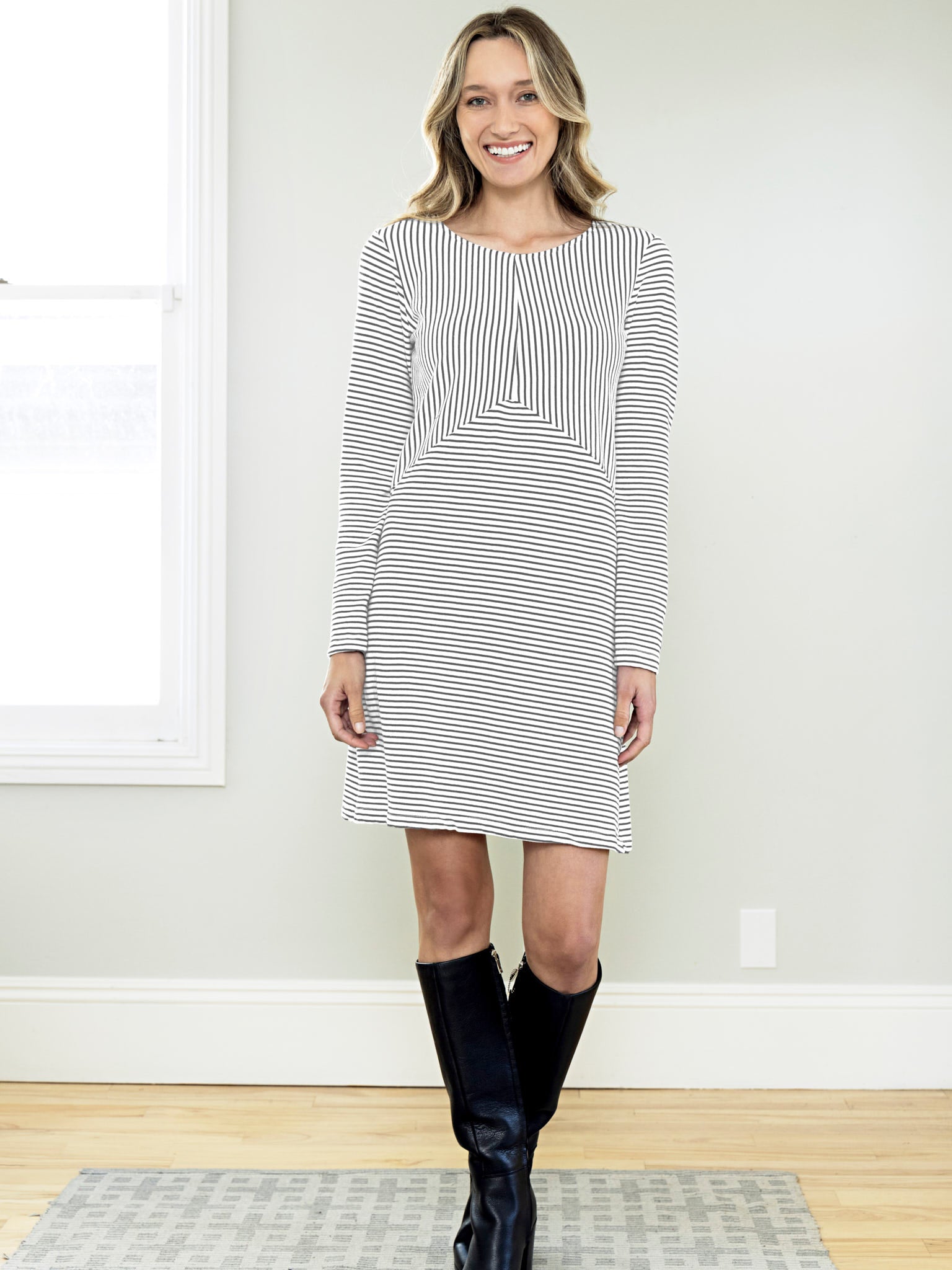 Chevron Stripe Sweater Dress